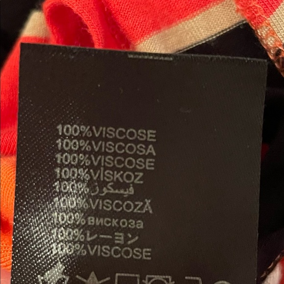 BEBE WOMENS STRIPED COLD SHOULDER TOP SIZE SMALL CORAL BLACK WHITE TEE - Picture 8 of 11